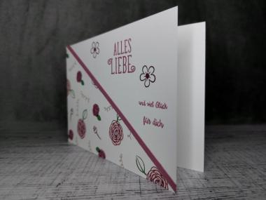 Grußkarte Alles Liebe und viel Glück handgemacht